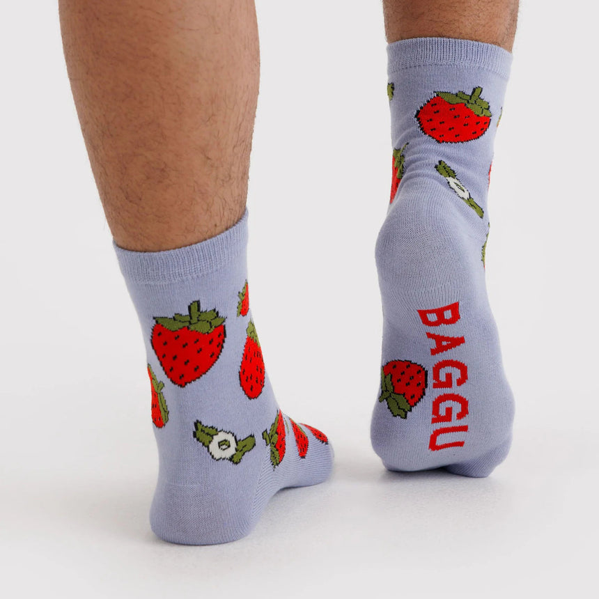 Baggu - Adult crew socks - Strawberry Blossom | Scout & Co