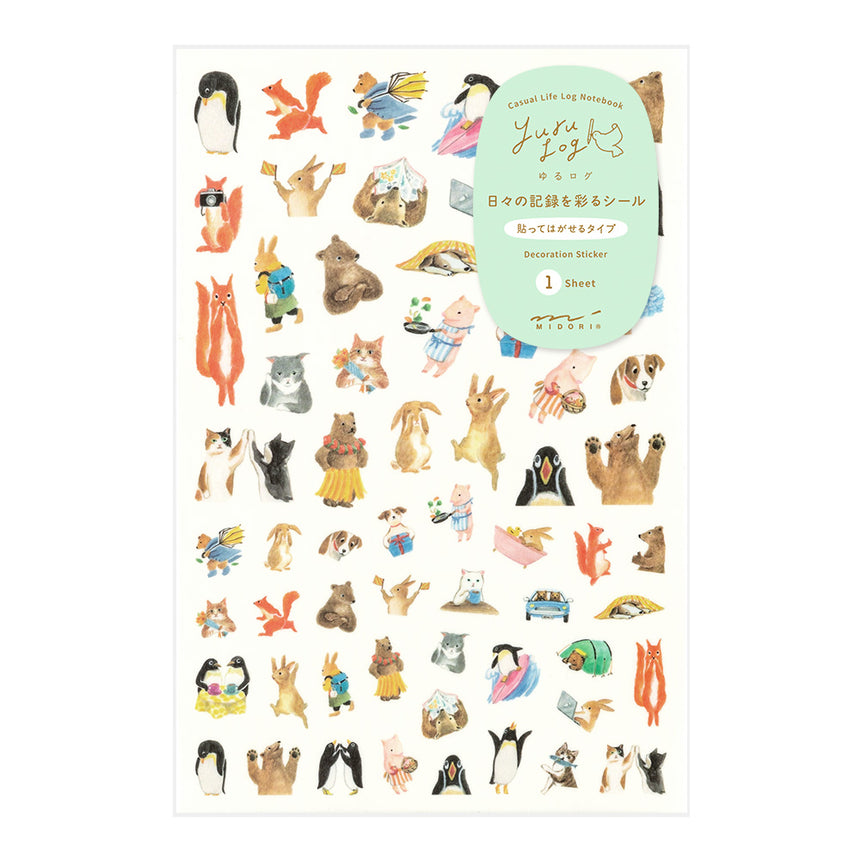 Midori - Yuru Log stickers - Animal