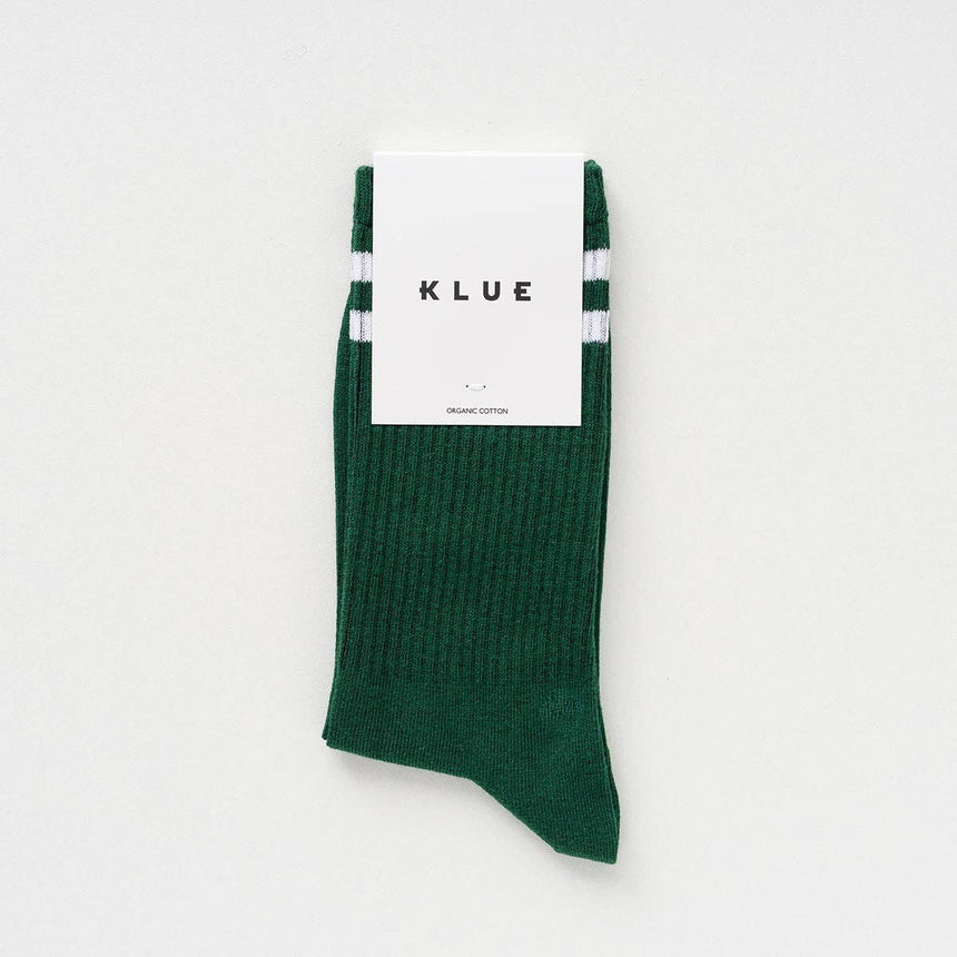 Klue - Tennis sport socks - Green + white | Scout & Co