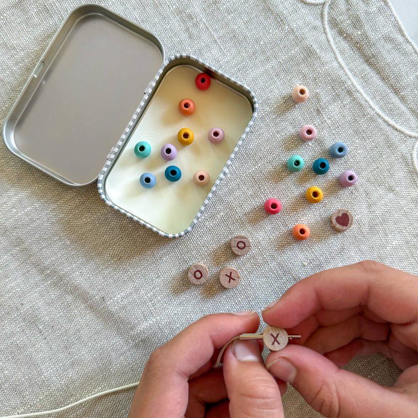 Cotton Twist - XOXO beaded friendship bracelet kit tin - Rainbow | Scout & Co