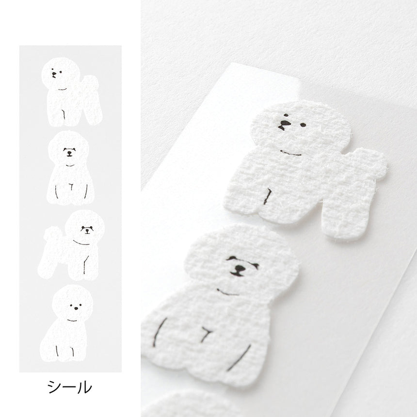 Midori - Mini letter set with stickers - Bichon Frise