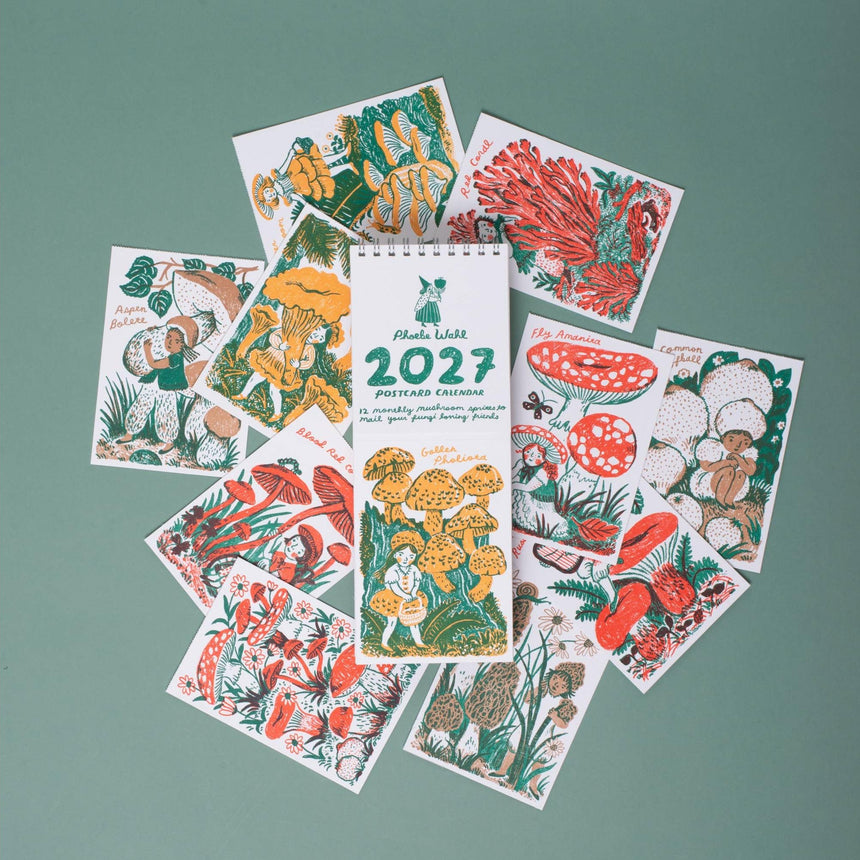 Egg Press - Gnomes & Mushrooms 2027 postcard wall calendar | Scout & Co