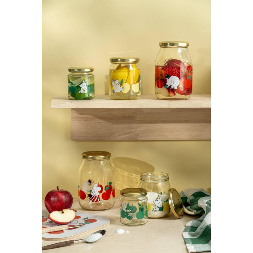 Muurla - Moomin glass kitchen jar - Joyful Apples - Red | Scout & Co