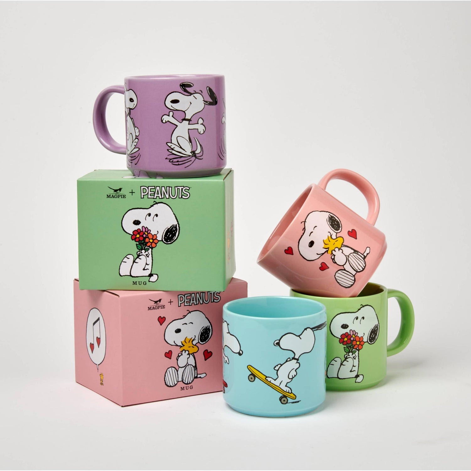 Magpie x Peanuts - Snoopy Posy mug - green | Scout & Co
