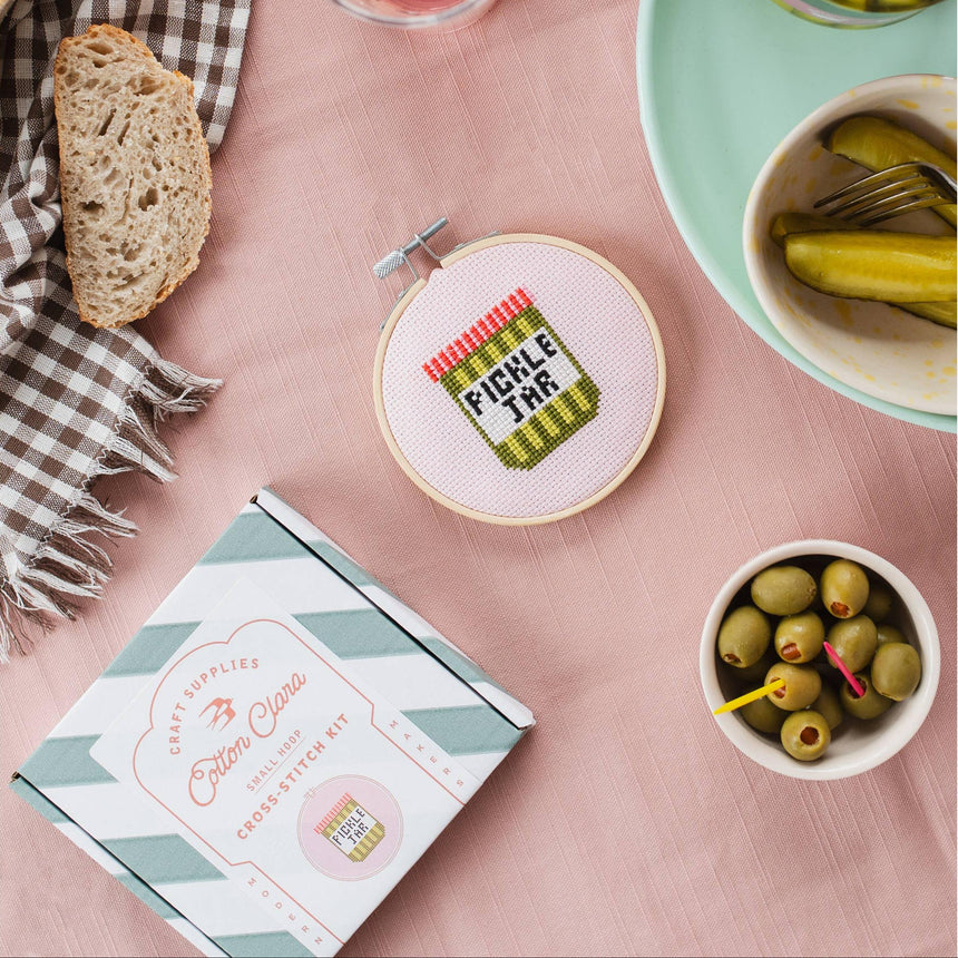 Cotton Clara - Pickle Jar Cross Stitch Kit | Scout & Co