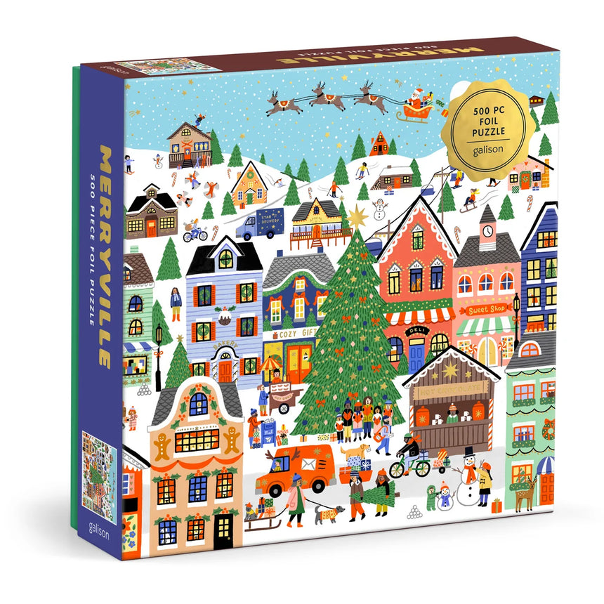 Galison - Merryville foil jigsaw puzzle - 500 pieces | Scout & Co