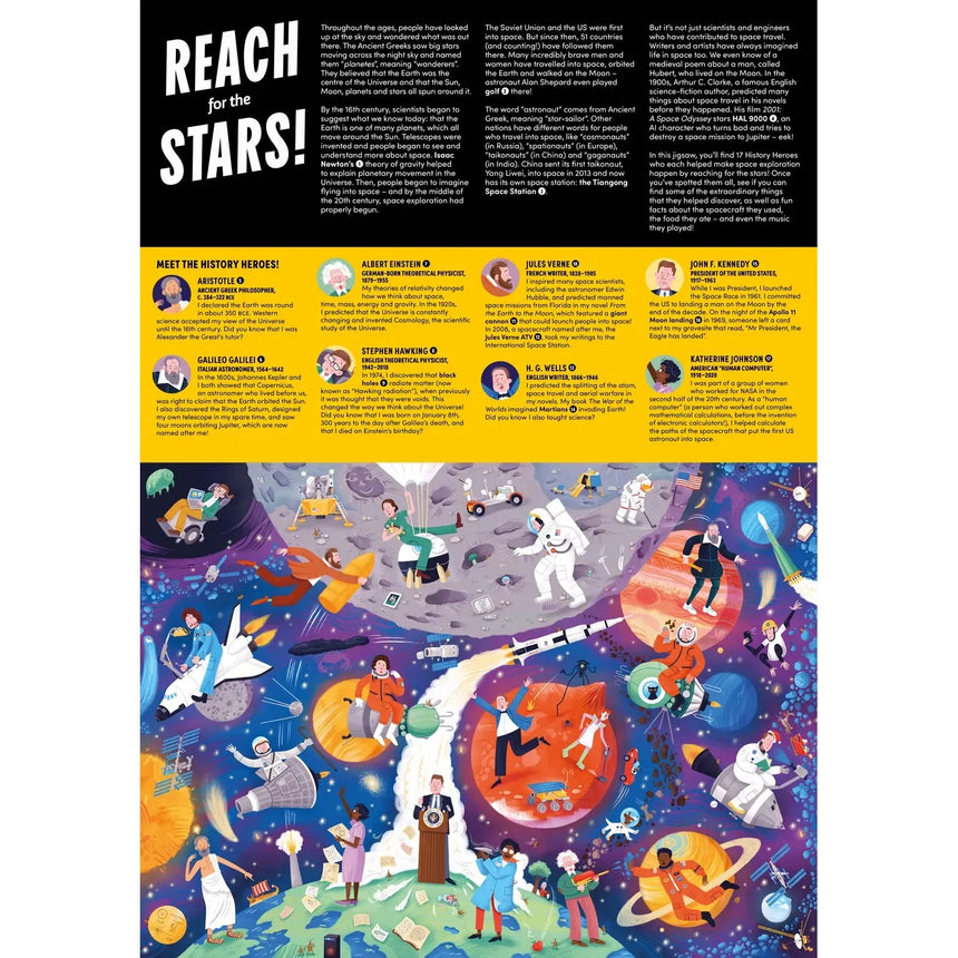 Reach For The Stars: history heroes space 200-piece jigsaw puzzle | Scout & Co