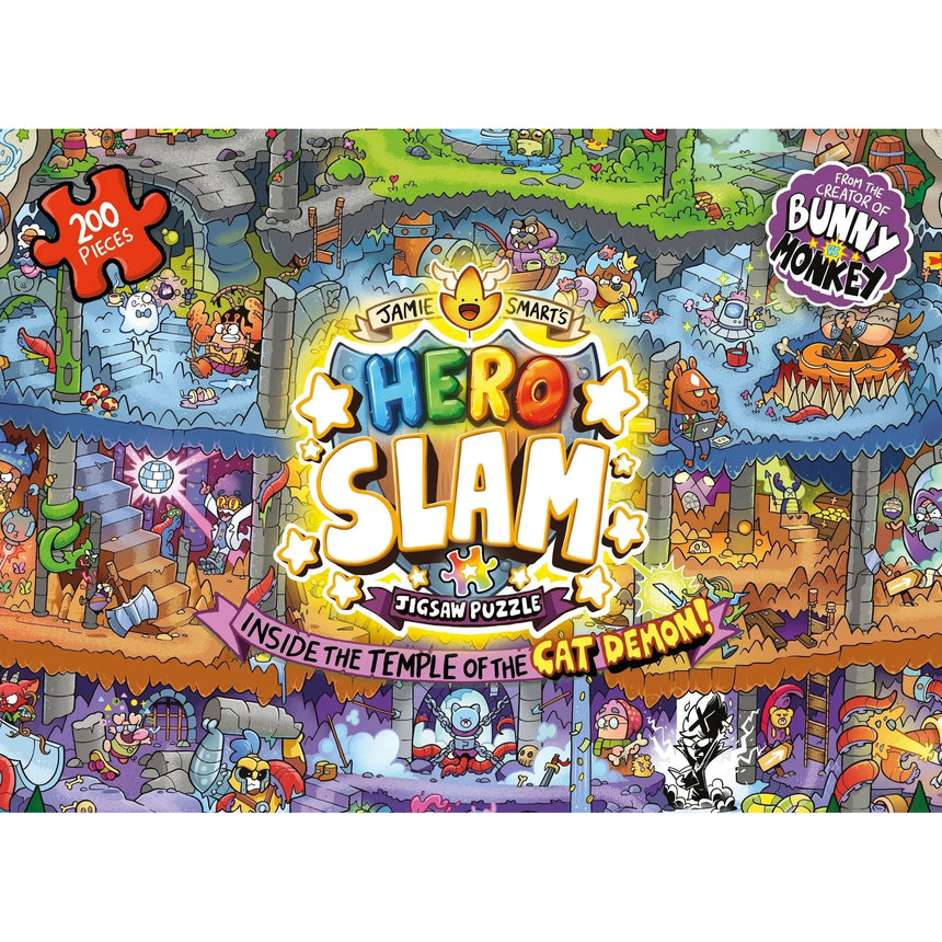 Jamie Smart - Hero Slam 200-piece jigsaw puzzle: Inside the Temple of the Cat Demon | Scout & Co
