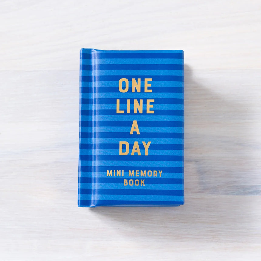 Mini One Line A Day: Navy Stripes canvas 1-year memory book | Scout & Co