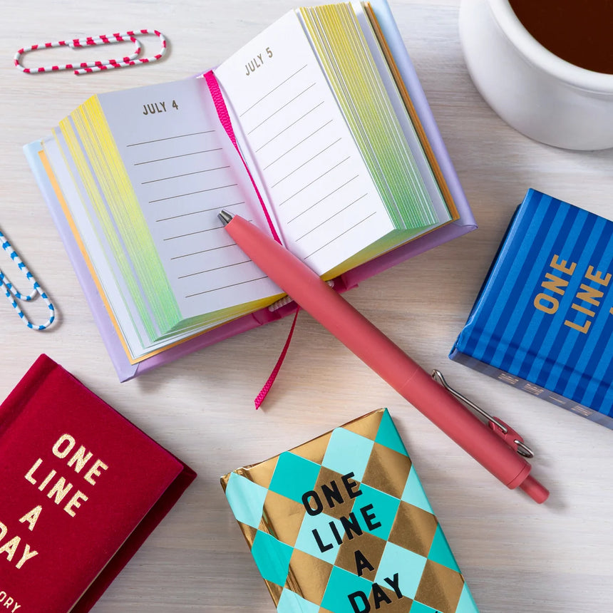 Mini One Line A Day: Navy Stripes canvas 1-year memory book | Scout & Co