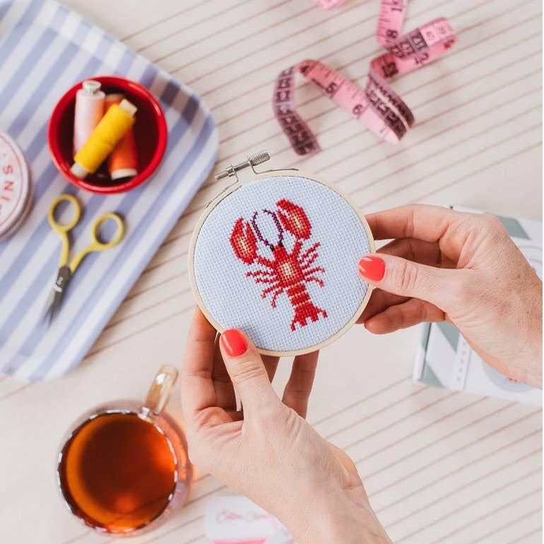 Cotton Clara - Lobster Cross Stitch Kit | Scout & Co