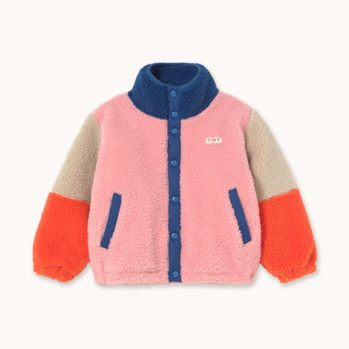Tiny Cottons - Colour Block polar sherpa jacket - dark blue | Scout & Co