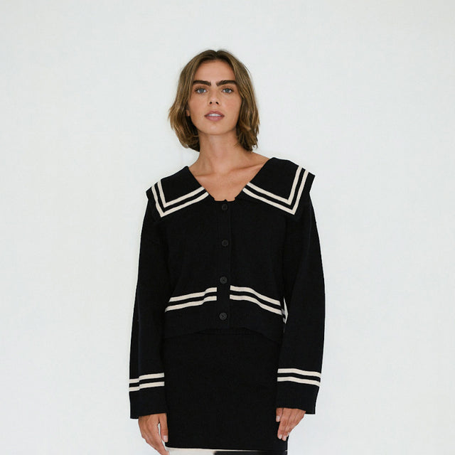 The Tiny Big Sister - Sailor cardigan - navy | Scout & Co
