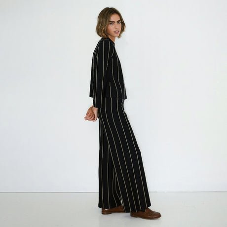 The Tiny Big Sister - Striped knit trousers - navy | Scout & Co