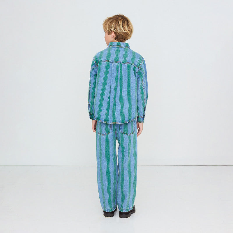 Tiny Cottons - Retro Stripes denim shirt | Scout & Co