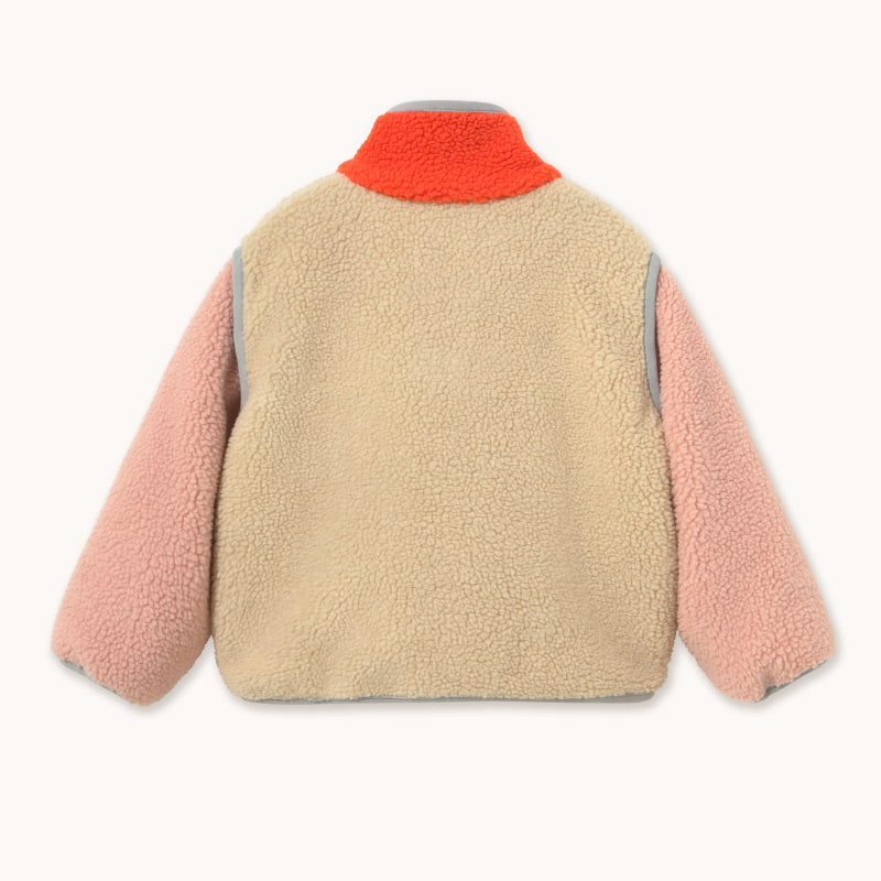 Tiny Cottons - Colour Block sherpa jacket - vanilla | Scout & Co