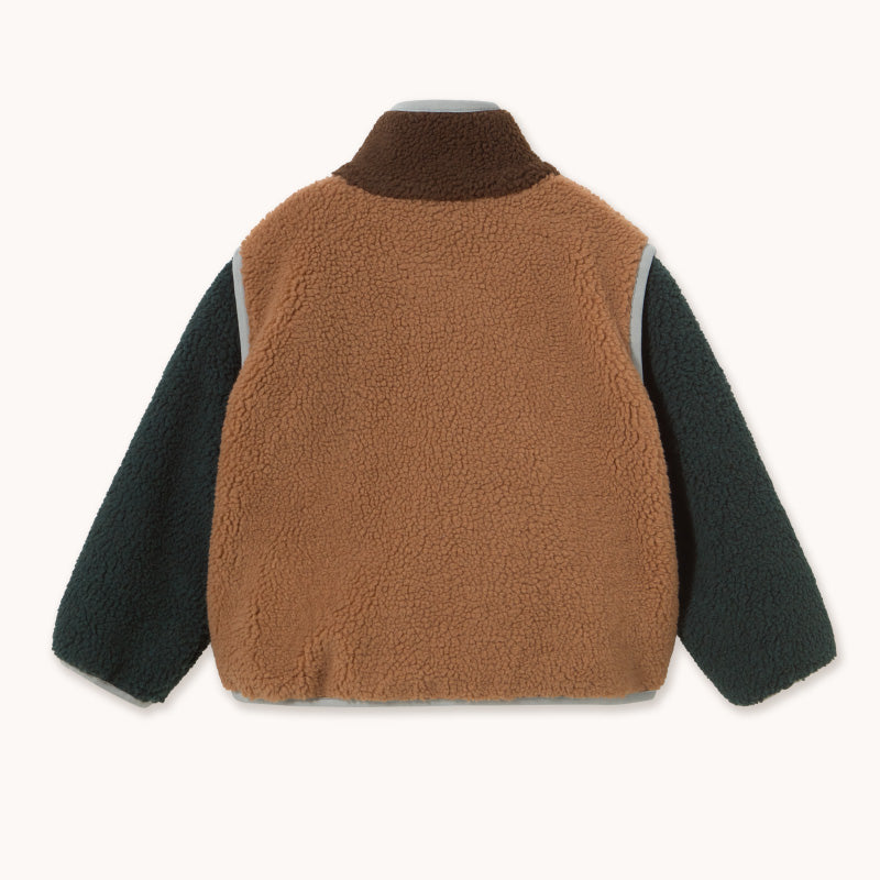 Tiny Cottons - Colour Block sherpa jacket - light brown | Scout & Co