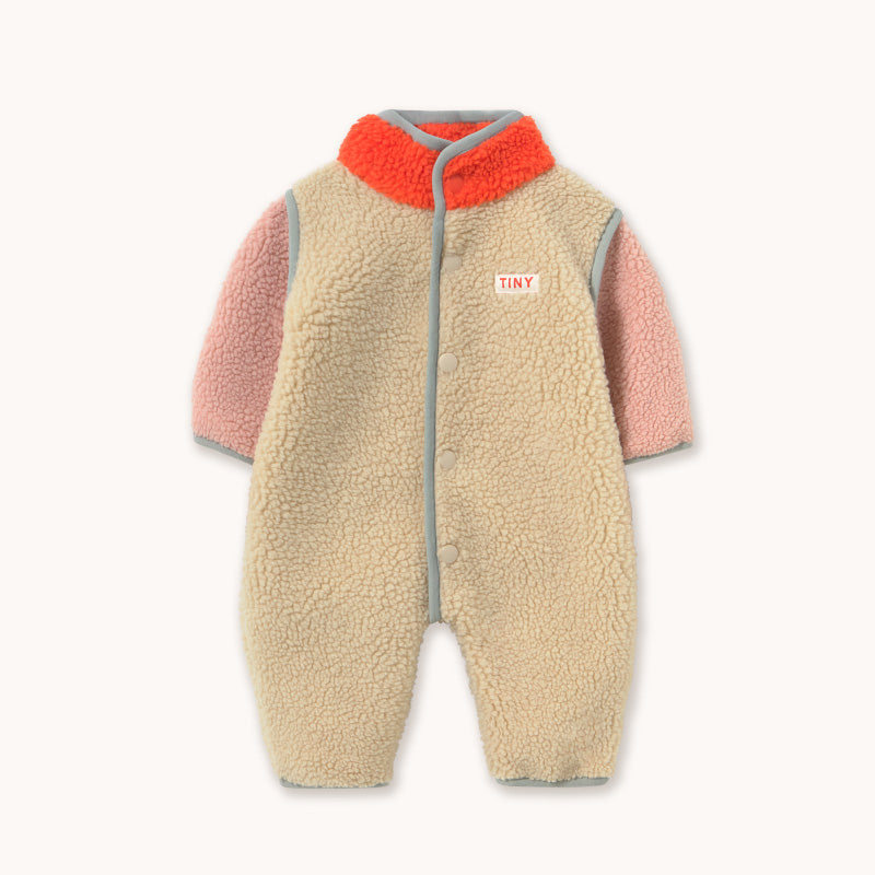 Tiny Cottons - Colour Block sherpa one-piece - vanilla - baby | Scout & Co