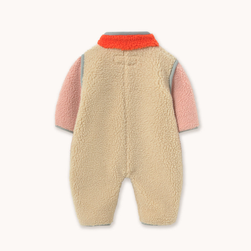 Tiny Cottons - Colour Block sherpa one-piece - vanilla - baby | Scout & Co