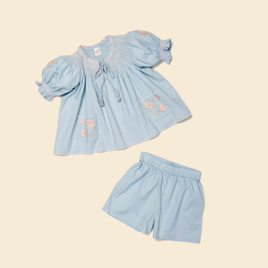 Apolina - Verna shorts set - Blue Jay | Scout & Co