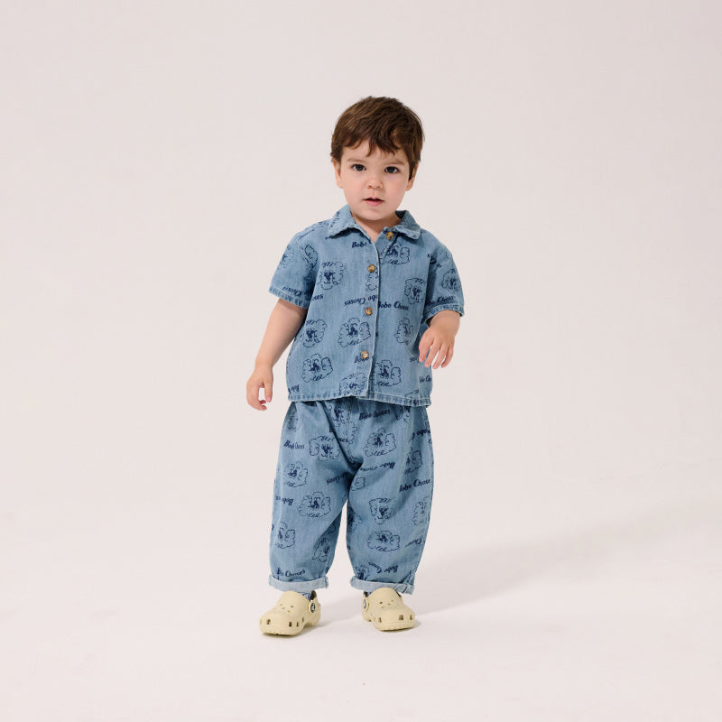 Bobo Choses - Pickles The dog all-over denim pants - baby | Scout & Co