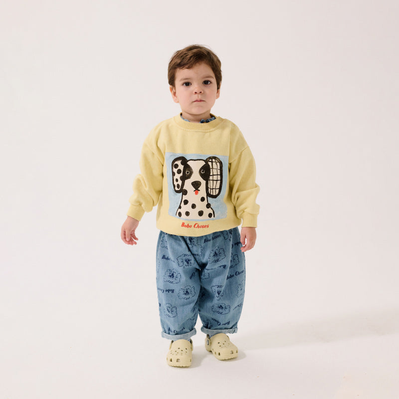 Bobo Choses - Pickles The dog all-over denim pants - baby | Scout & Co