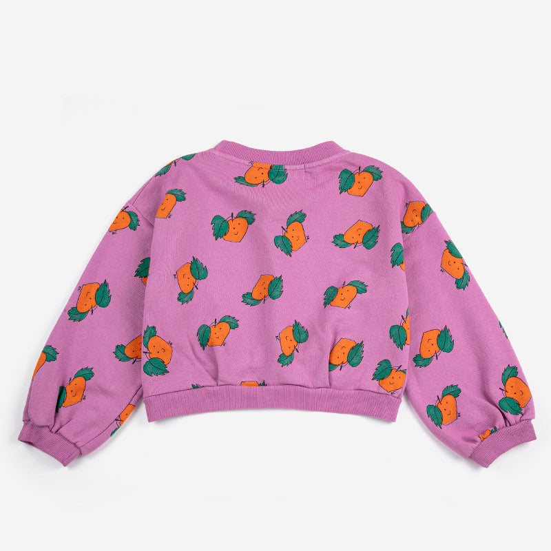Bobo Choses - Tangerine all-over cropped sweatshirt | Scout & Co
