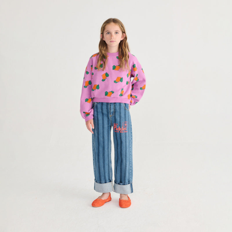 Bobo Choses - Tangerine all-over cropped sweatshirt | Scout & Co