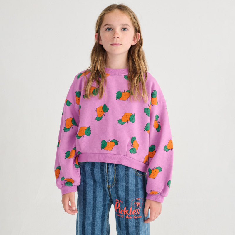 Bobo Choses - Tangerine all-over cropped sweatshirt | Scout & Co