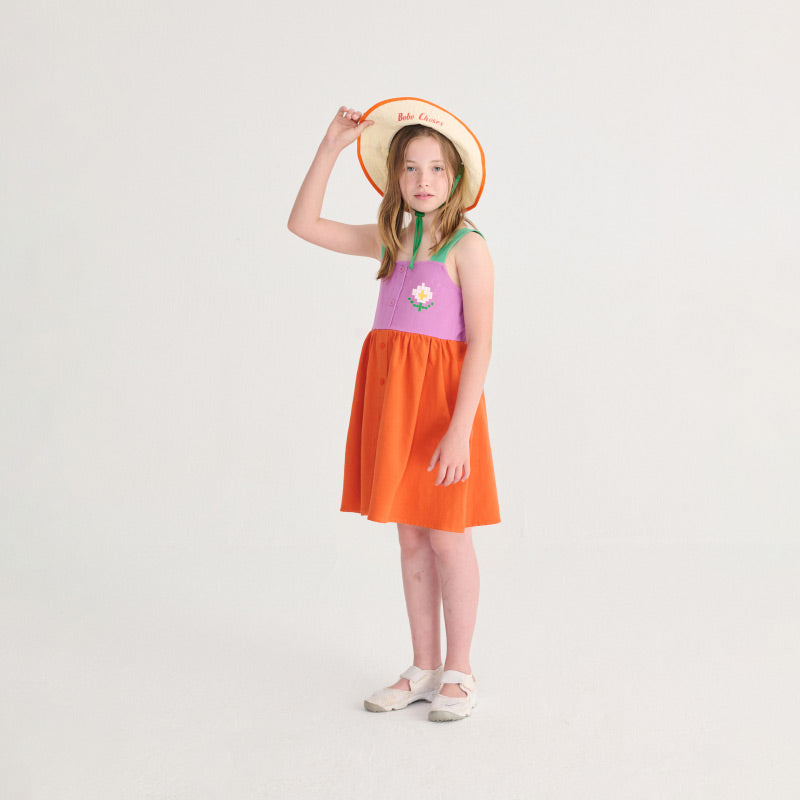 Bobo Choses - Pixel Daisy colour-block woven dress | Scout & Co