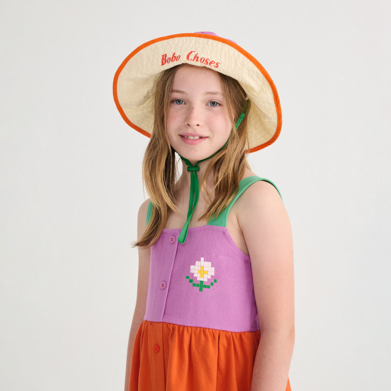 Bobo Choses - Pixel Daisy colour-block woven dress | Scout & Co