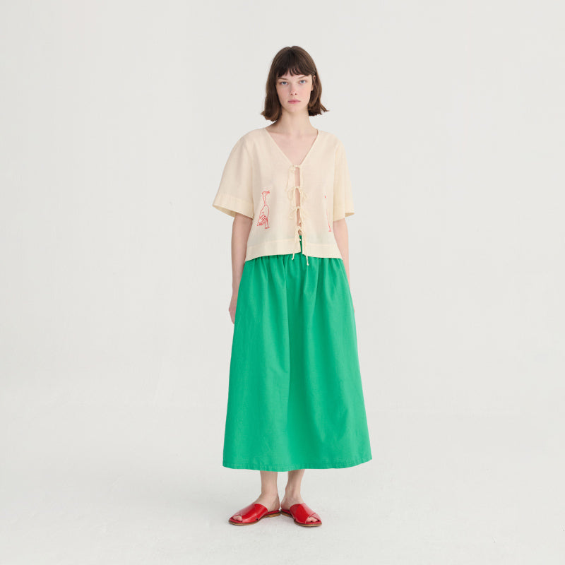 Bobo Choses Woman - Embroidery tie blouse | Scout & Co