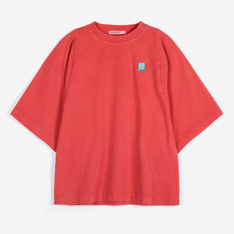 Bobo Choses Woman - Monster Mug embroidery relaxed T-shirt - red | Scout & Co
