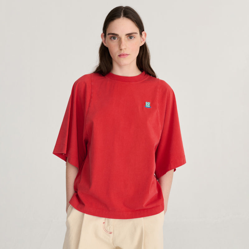 Bobo Choses Woman - Monster Mug embroidery relaxed T-shirt - red | Scout & Co