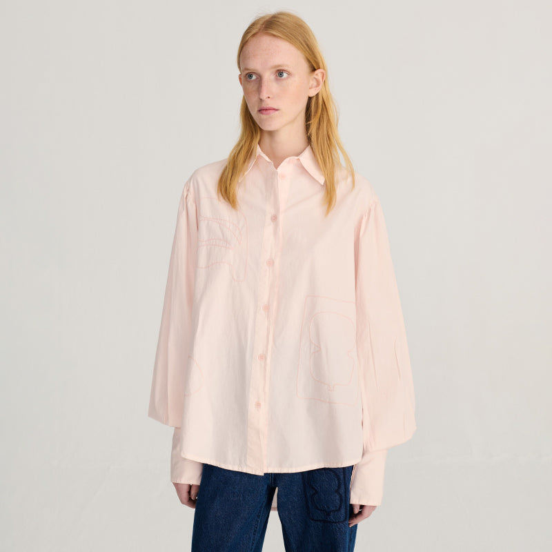 Bobo Choses Woman - Plant Seal embroidery poplin shirt | Scout & Co