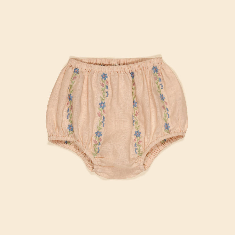 Apolina - Baby Lula embroidered bloomers - Blush | Scout & Co