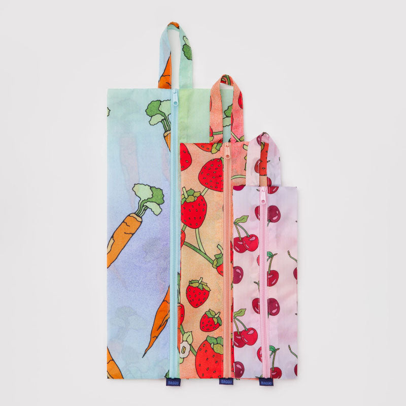 Baggu - 3D Zip Set of 3 - Carrots & Berries | Scout & Co