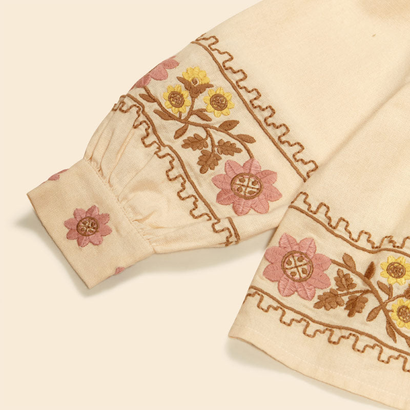Apolina - Carlotta embroidered blouse - Cashew | Scout & Co