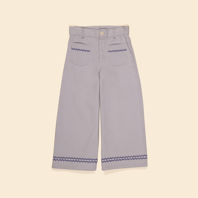 Apolina - Casey embroidered hem jeans - Lilac Grey | Scout & Co