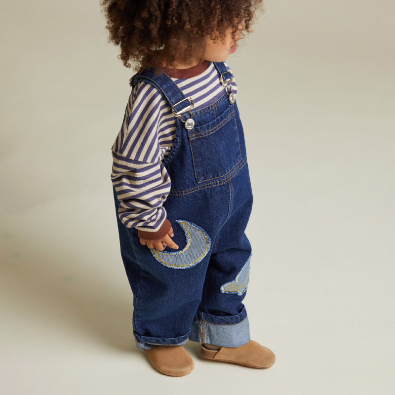 Claude & Co - Blythe indigo denim patch dungarees | Scout & Co