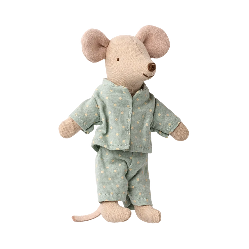 Maileg - Little brother mouse in matchbox - blue spotty PJs | Scout & Co