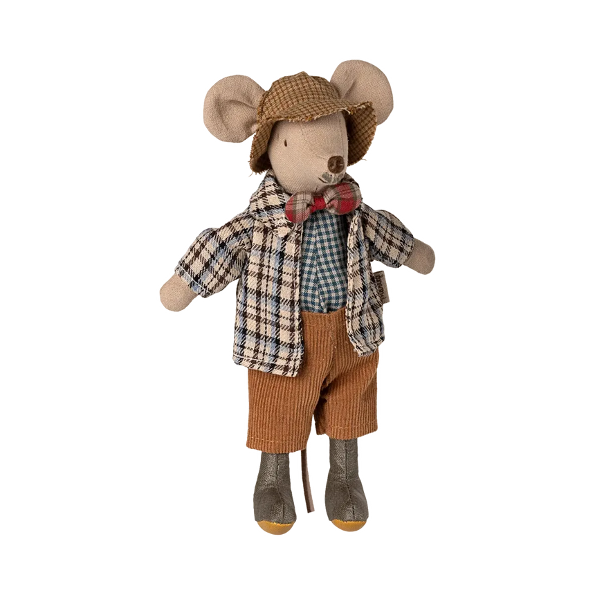 Maileg - Granddad mouse - check jacket + hat | Scout & Co