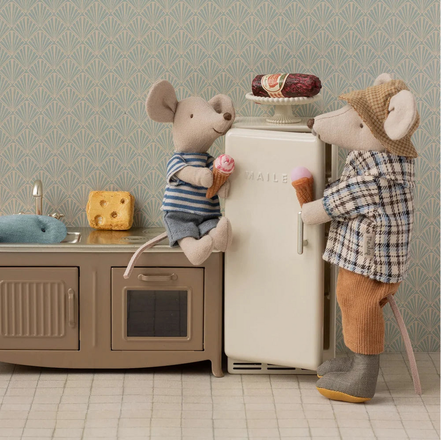 Maileg - Granddad mouse - check jacket + hat
