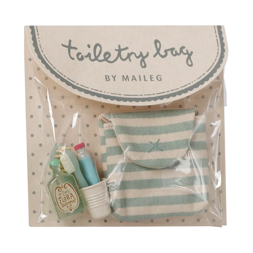 Maileg - Toothbrush set in bag - blue stripe | Scout & Co