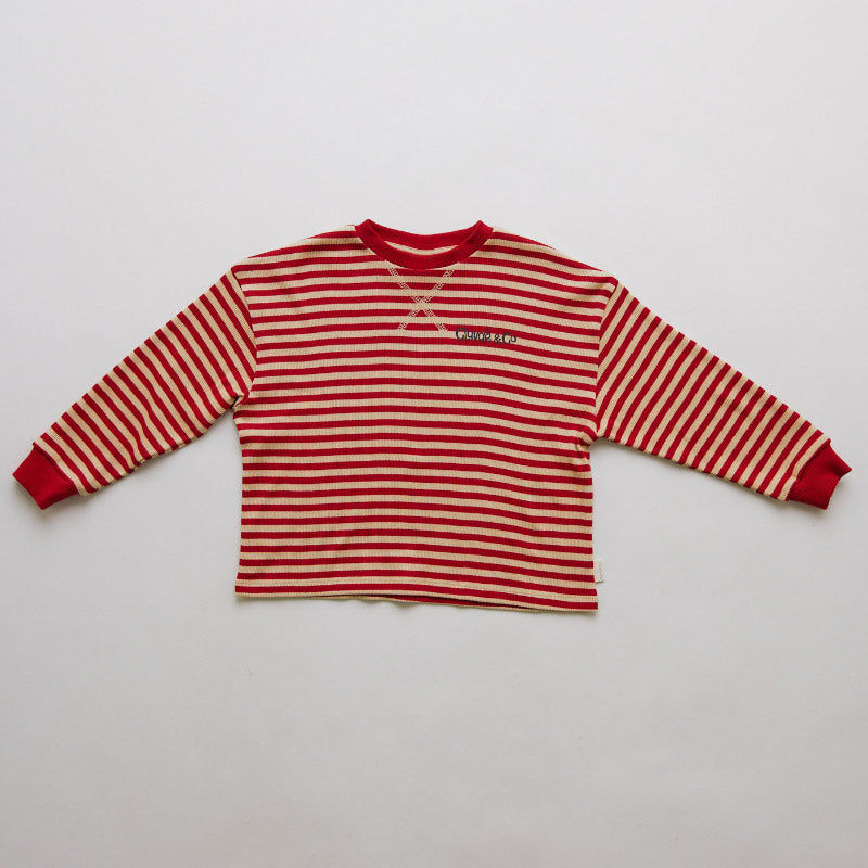 Claude & Co - Jamie long-sleeve tee - crimson stripe