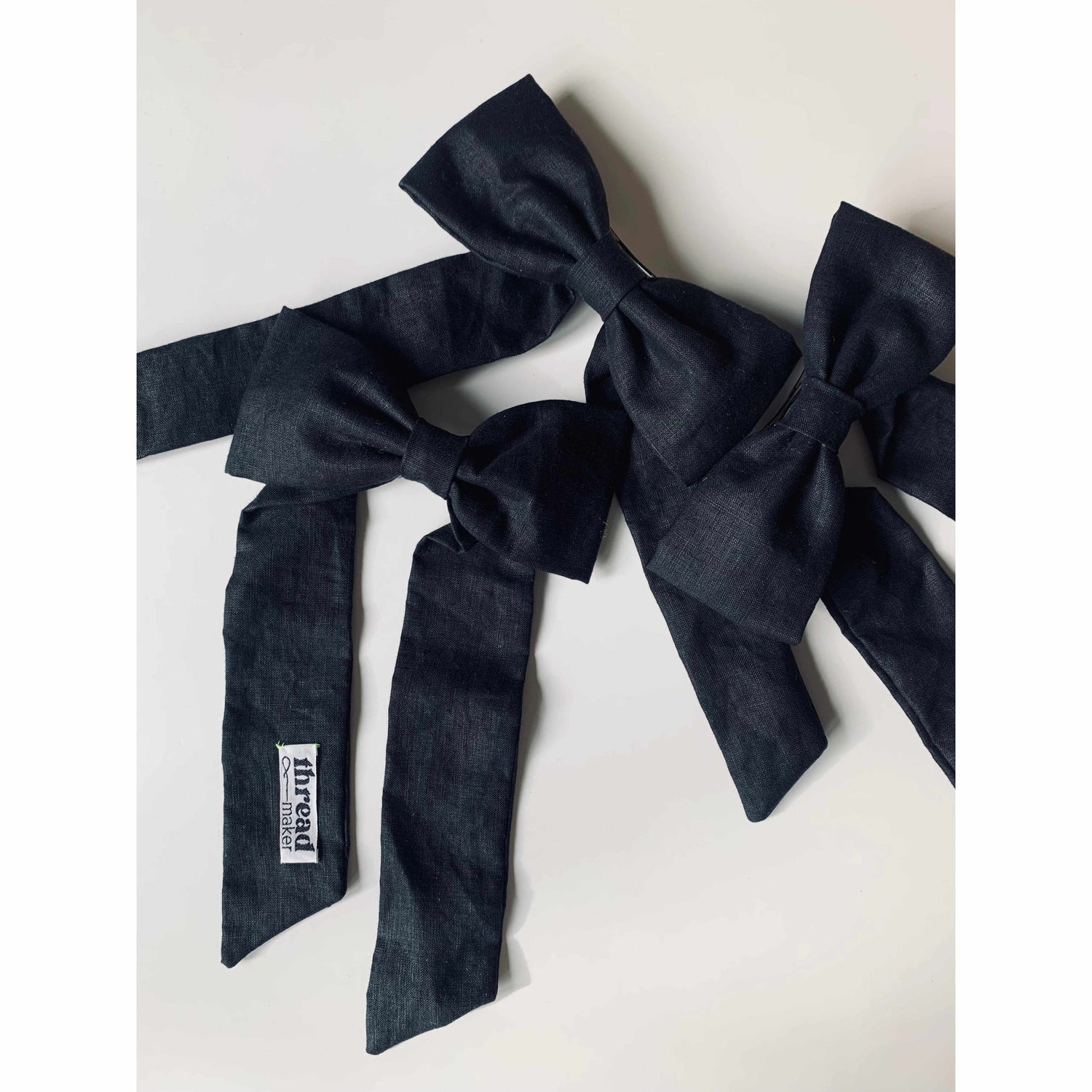Thread Maker x Scout & Co - Linen hair bow - adult - Black | Scout & Co