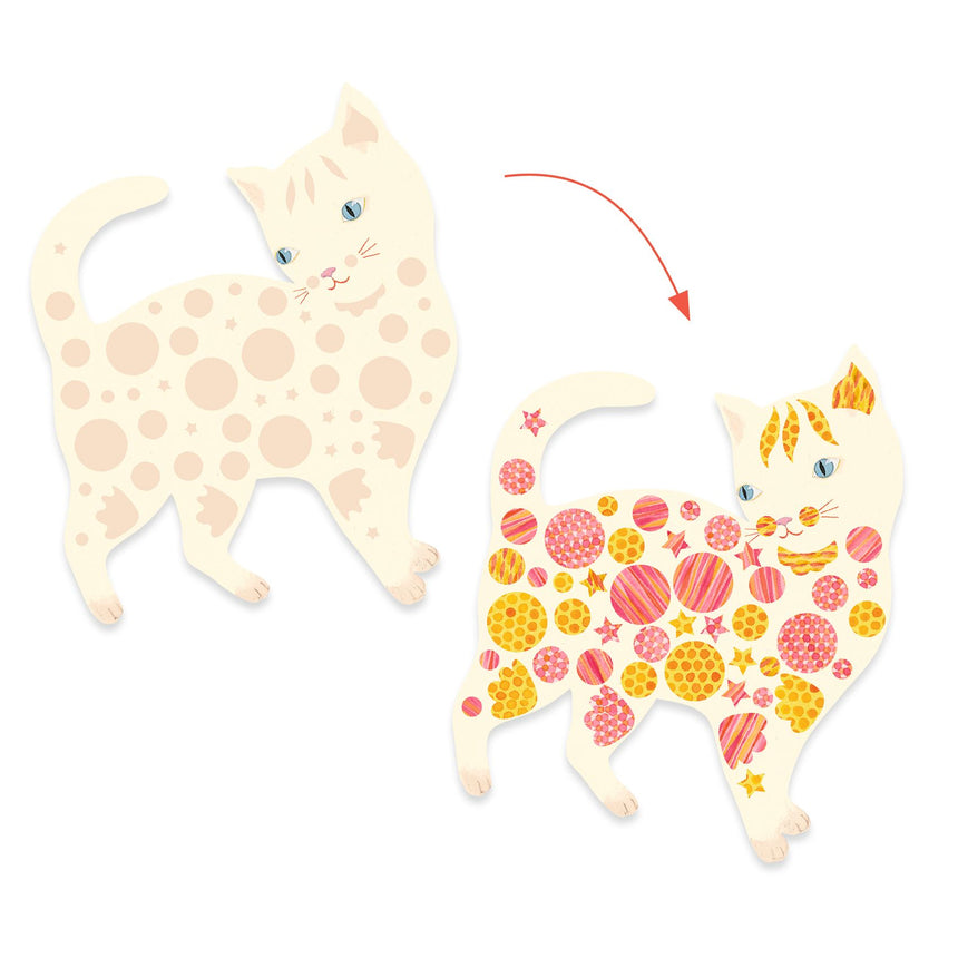 Djeco - Elodie's Cute Cats sticker craft set | Scout & Co