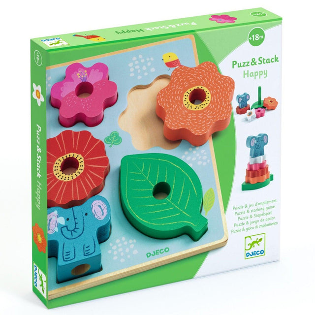 Djeco - Puzz & Stack Happy wooden puzzle | Scout & Co