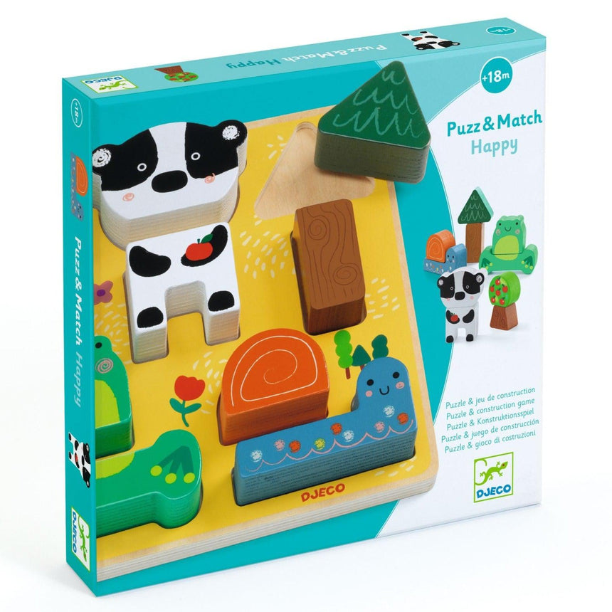 Djeco - Puzz & Match Happy wooden puzzle | Scout & Co
