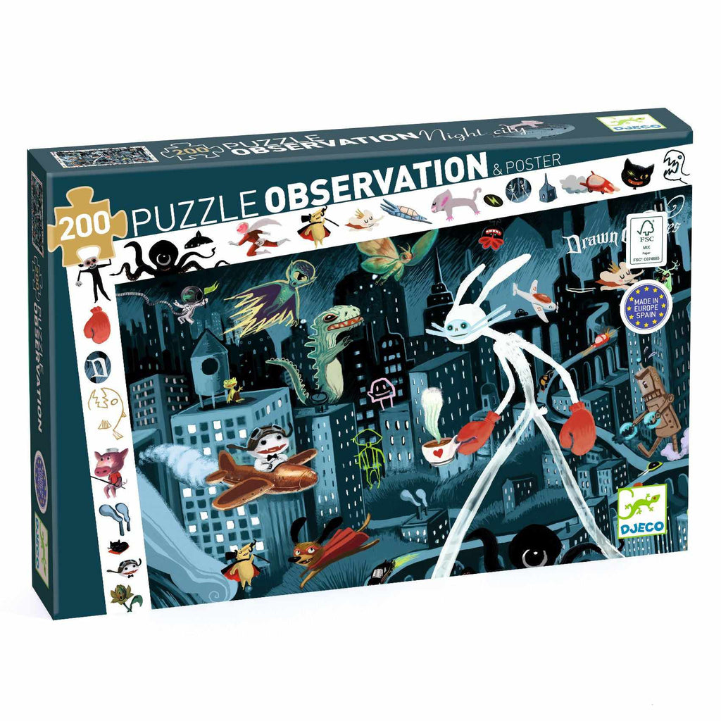 Djeco - Night City 200-piece observation jigsaw puzzle | Scout & Co